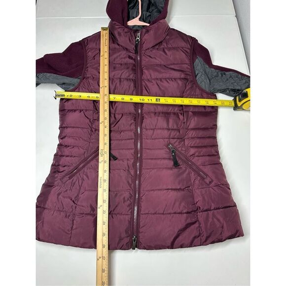 Bonita Women’s 2 in 1 Puffer Vest Fleece Full Zip Jacket Purple Size 38EU / M US - Picture 5 of 12